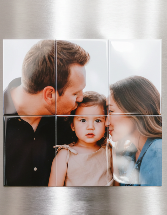 Custom Puzzle Photo Magnets – Set of 6 Rectangles (2″ × 3″)