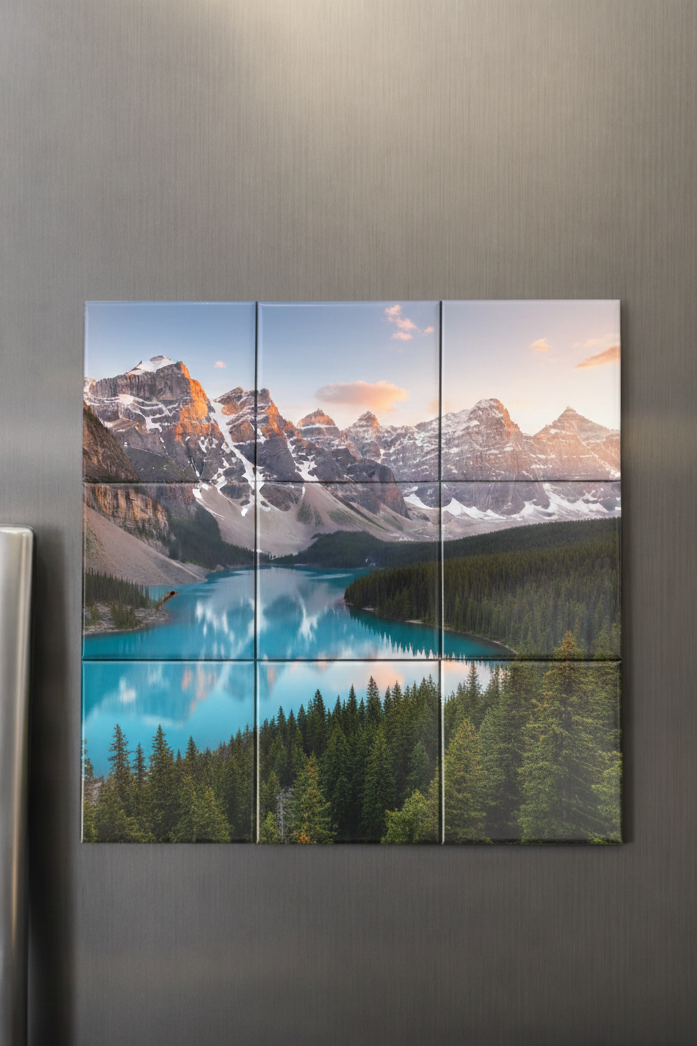 Custom Puzzle Photo Magnets – Set of 9 Squares (2.5″ × 2.5″)