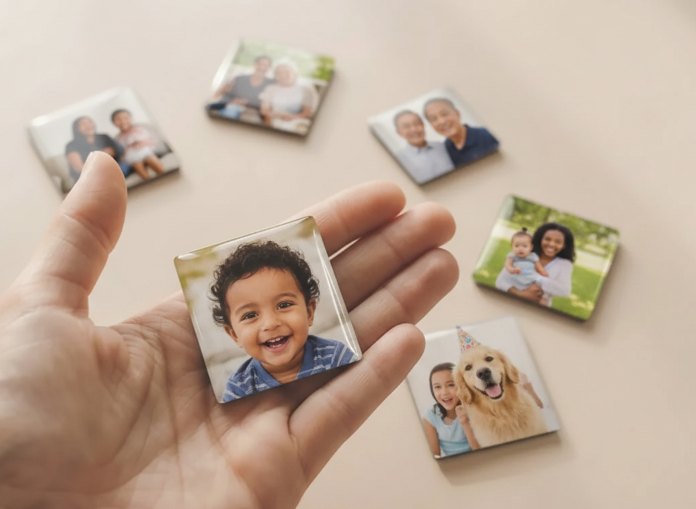 Custom Puzzle Photo Magnets – Set of 9 Squares (2.5″ × 2.5″)